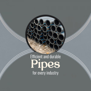 Black industrial pipes stacked together, promoting durability and efficiency.