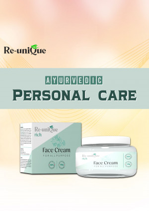 Re-uniQue Rich Ayurvedic Face Cream product advertisement