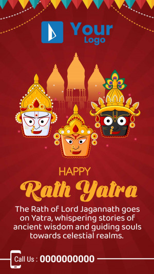 Rath Yatra festival greeting with Lord Jagannath imagery