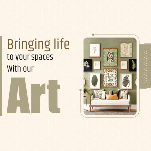 Interior design featuring a gallery wall and a cozy sofa.