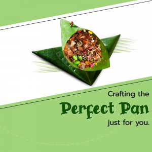 Close-up of a betel leaf (pan) filled with various ingredients.