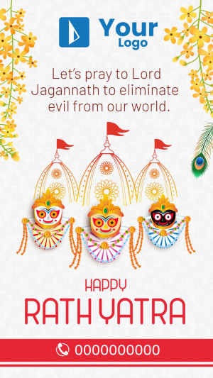 Rath Yatra festival greeting with Lord Jagannath illustration