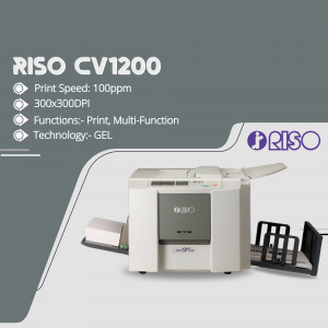 RISO CV1200 digital duplicator machine with specifications