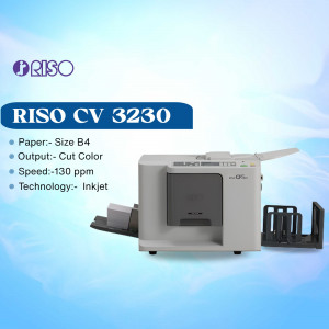 RISO CV 3230 digital duplicator machine with paper trays
