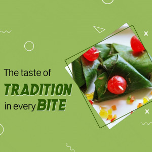 Close-up of a traditional paan (betel leaf preparation) with bright red cherry toppings.