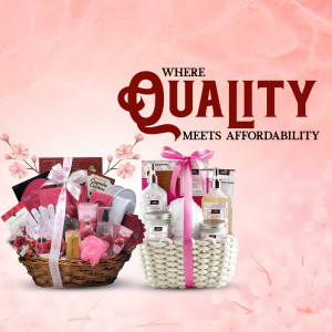 Gift baskets with bath and body products, perfect for gifting
