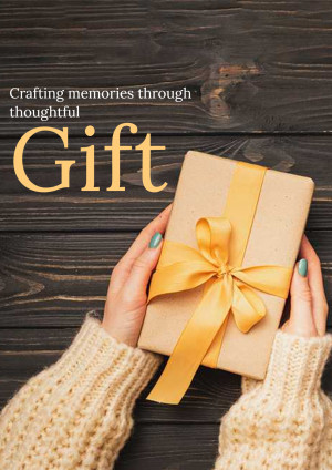 Hands holding a gift box with a yellow ribbon