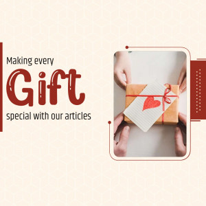 Hands exchanging a gift wrapped in brown paper with a heart-shaped tag.