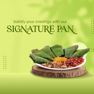 Close-up of Signature Pan, a traditional Indian dessert wrapped in betel leaves.