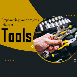Hand holding wrench with tool background