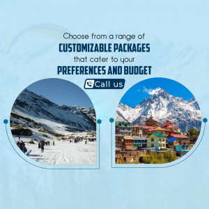 Image showcasing customizable travel packages with scenic views.