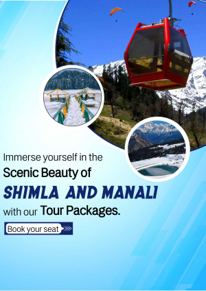 Cable car in Shimla with scenic views and tour package promotion