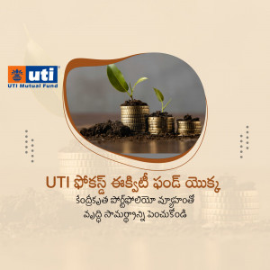 Image depicting a plant growing from coins, representing investment growth with UTI Mutual Fund.