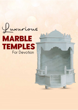 White marble temple for home devotion