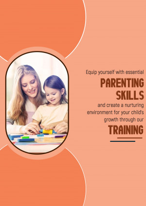 Mother and daughter playing with building blocks, promoting parenting skills training.