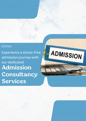 Image promoting admission consultancy services with a focus on a stress-free application process.