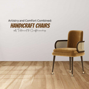 A stylish, velvet upholstered chair with a cane backrest and metal legs, set against a light wood floor.