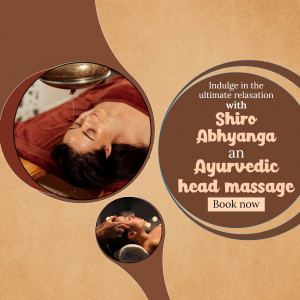 A woman receiving a Shiro Abhyanga Ayurvedic head massage.