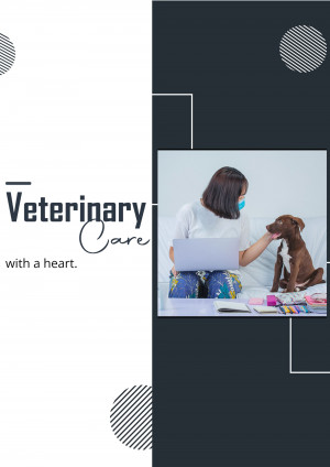 Woman consulting with a veterinarian online with her dog