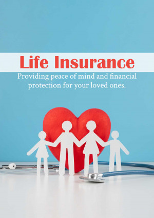 Life insurance concept with paper family and heart