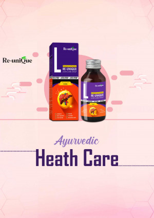 Re-Unique Liver Care Drop bottle with Ayurvedic Health Care text