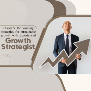 A man in a suit pointing towards a rising arrow graph, representing growth strategies.