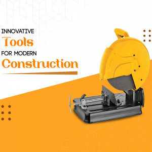 Yellow metal cutting saw for construction