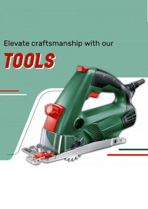 Green and red jigsaw tool for woodworking