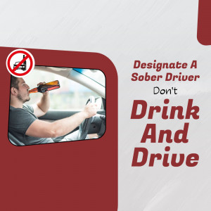 Image depicting a driver drinking while driving with a 'Do Not Drink and Drive' message.