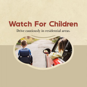 Image depicting a driver looking out for a child walking near a residential street.