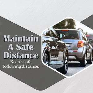 Image depicting cars maintaining a safe following distance on a road.