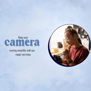 Woman repairing a camera with tools