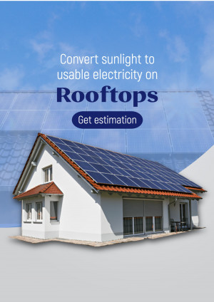 House with solar panels on the roof, promoting rooftop electricity generation.