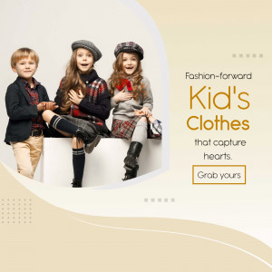 Three stylish children modeling kids clothing