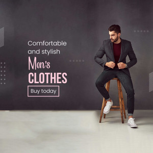 Man in a suit promoting men's clothing