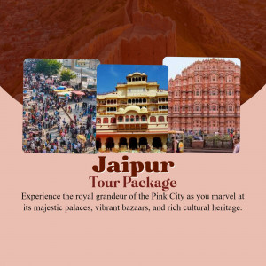 Collage of Jaipur attractions with text 'Jaipur Tour Package'