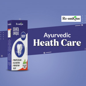 Re-unique Denta Drop Ayurvedic product packaging