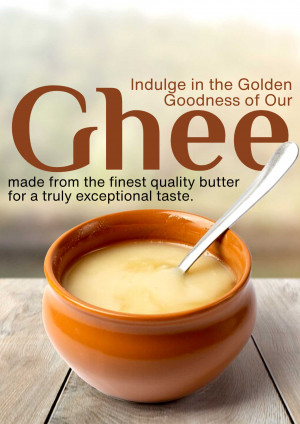 Close-up of ghee in an earthen pot with a spoon
