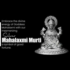 Silver statue of Goddess Mahalaxmi, a symbol of good fortune.