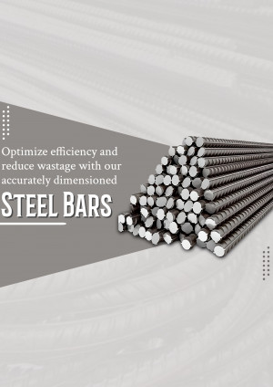 Pile of accurately dimensioned steel bars for construction