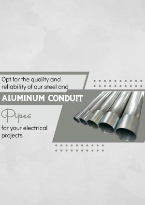 Image of aluminum conduit pipes for electrical projects