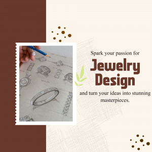Sketch of jewelry designs with text 'Spark your passion for Jewelry Design'