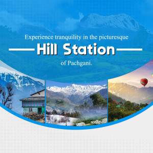 Scenic view of Pachgani hill station with snow-capped mountains and lush greenery.