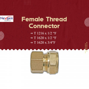 Brass Female Thread Connector - T1216, T1620