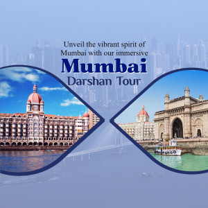 Mumbai Darshan Tour advertisement featuring iconic landmarks