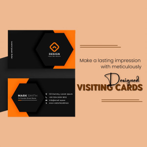 Black and orange modern business card mockup