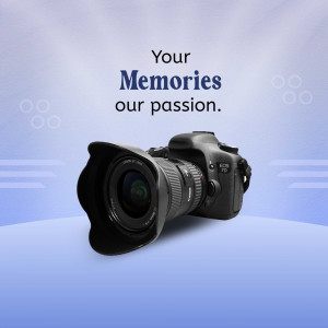 DSLR camera with the text 'Your Memories our passion.'