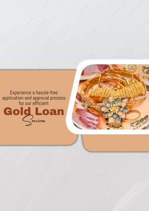 Image depicting gold jewelry and currency, promoting gold loan services.