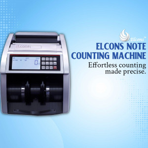 Elcons Note Counting Machine with blue gradient background