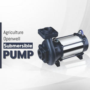 Silver and black submersible pump for agriculture